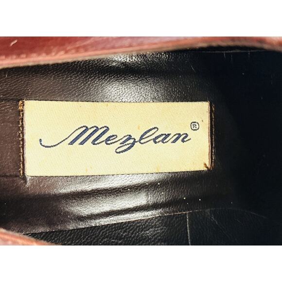 Mezlan Mens Bwn Dk Burgandy Woven Leather Derby Vibram Sole Spain Sz 9M main image 8